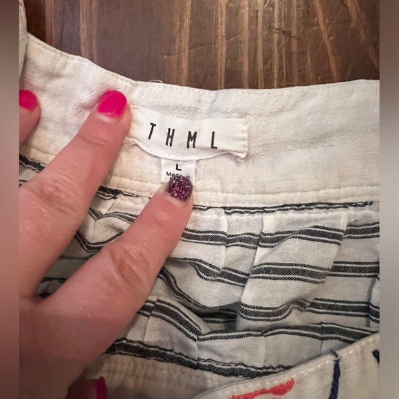 THML Striped Embroidery Top with Pink Tassel Trim on Sleeve - Picture 5 of 5